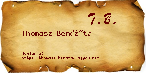 Thomasz Benáta névjegykártya